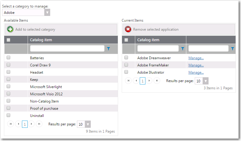 Profile > My Categories View